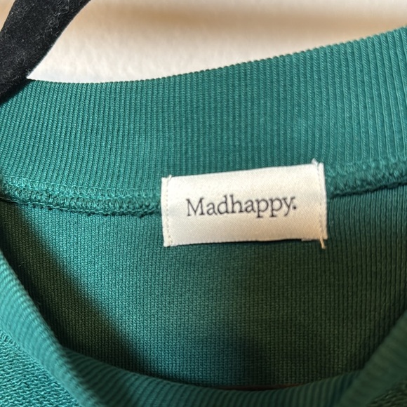 Madhappy x Sweetgreen Terry Cloth Cropped Crewneck Sweatshirt in Kale Green - Picture 3 of 5